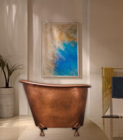 Copper Bathroom Bathtub timeless beauty and artisanal craftsmanship. It is crafted from high-quality copper