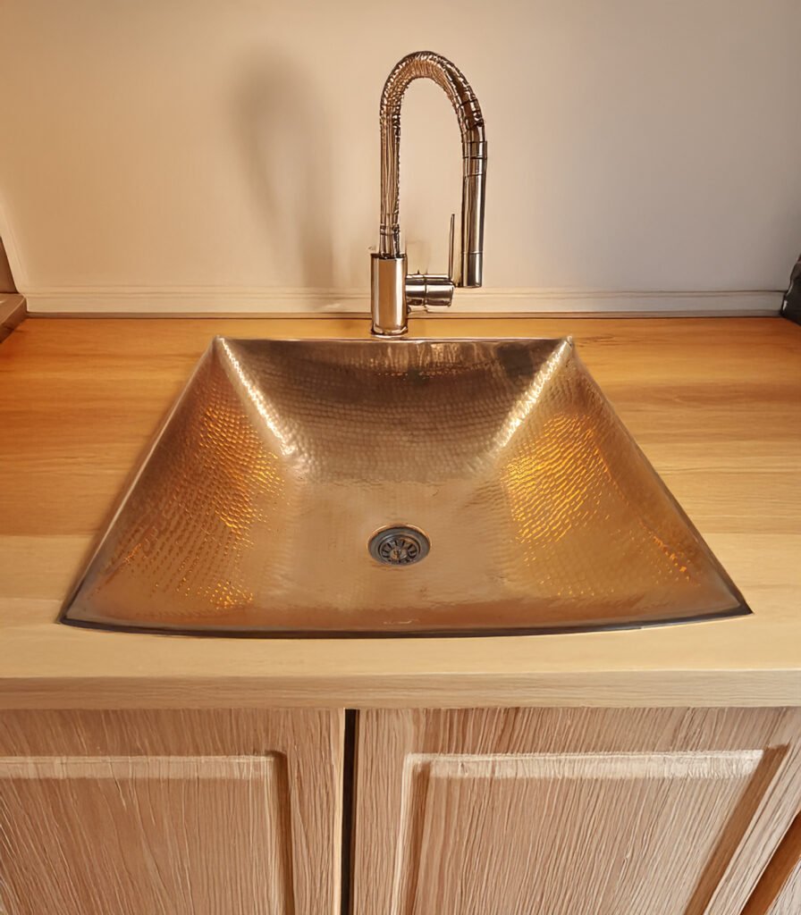 Sustainable Style Hammered Pure Copper kitchen Sink