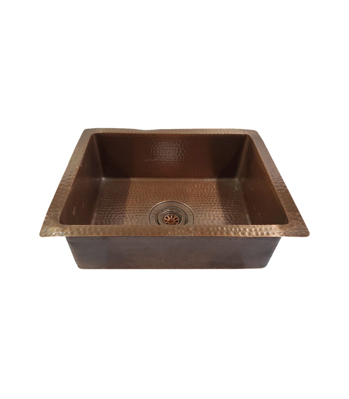 Hammered Vintage Design Square Copper Kitchen Sink