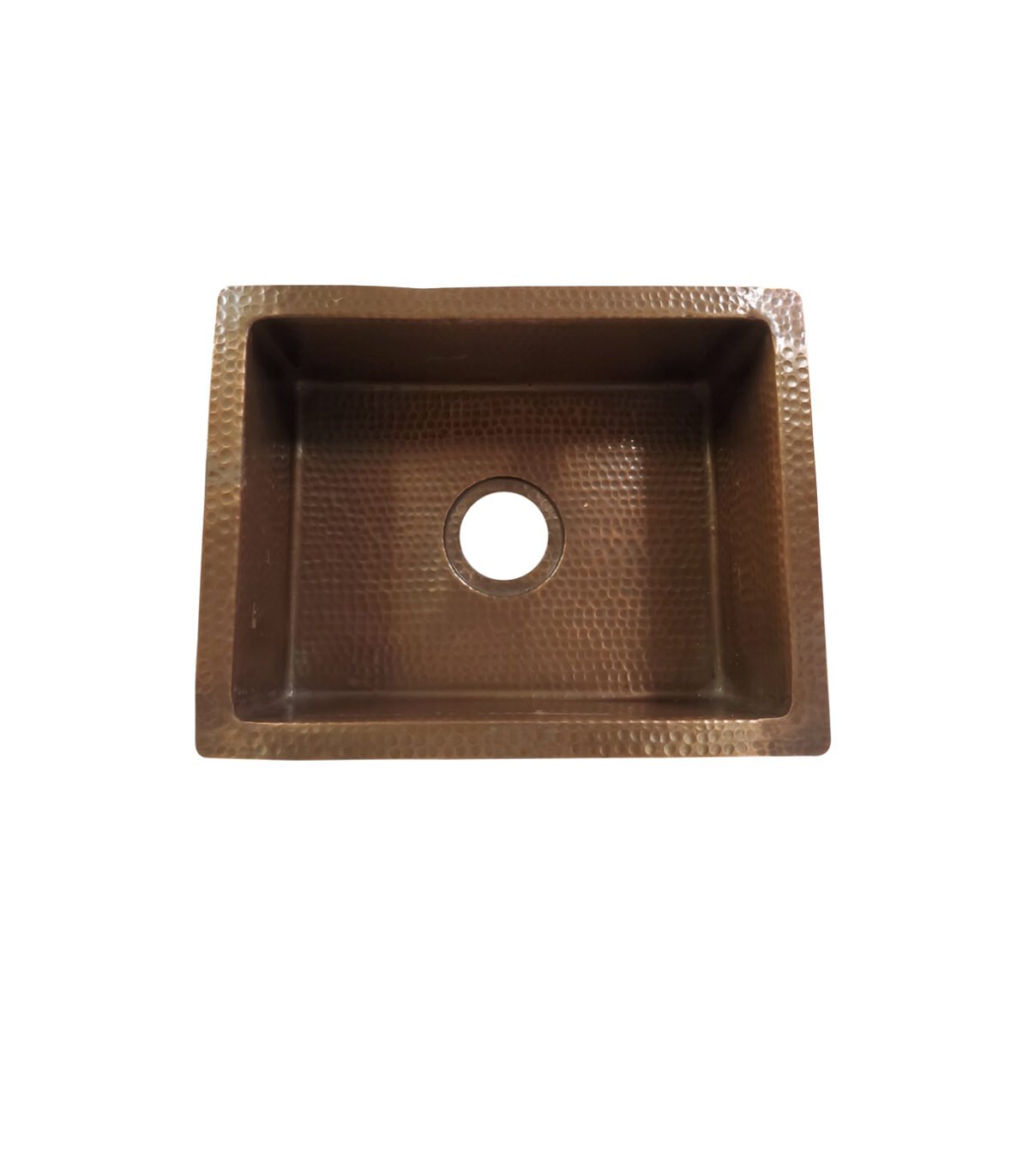 Hammered Vintage Design Square Copper Kitchen Sink